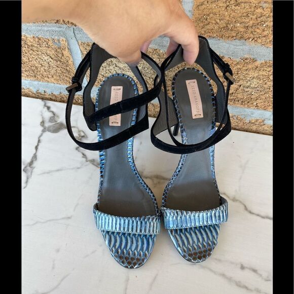 Reed Krakoff Snake and Suede Harness Sandal 391/2 - Picture 7 of 13
